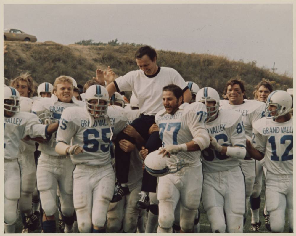 Image 1 of 16 Football 1972, probably first victory under new head coach, Jim Harkema.